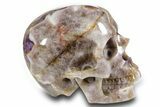 Realistic, Carved Chevron Amethyst Skull #378720-7